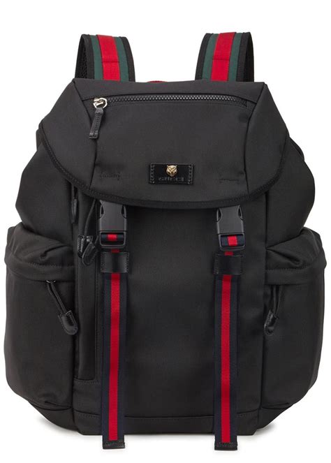 gucci shark backpack|Gucci black canvas backpack.